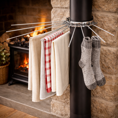 Séchoir pour tuyau de poêle réglable