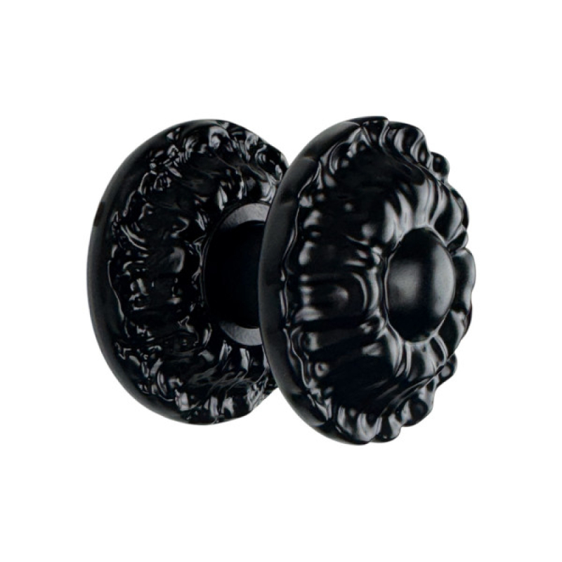 bouton de porte fonte noir