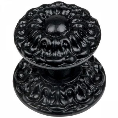 bouton de porte fonte noir