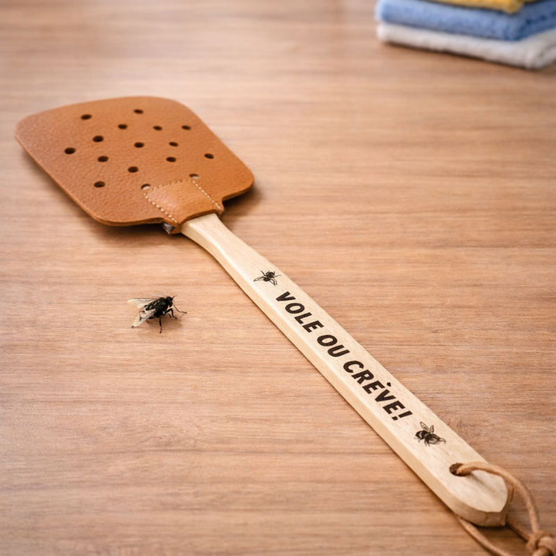 Tapette à Mouche Cuir Vole ou crève !