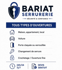 UN SERVICE DE DÉPANNAGE SERRURERIE À VOTRE DISPOSITION